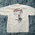 Bahama Vintage Tommy Bahama Shirt Adult Medium Beige Embroidered Hula Girl Martini Glass Tropi