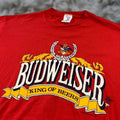 Vintage Budweiser King Of Beers T Shirt Red Xlt Mens Short Sleeve Crew Neck Graphic Tee 80 Hoodie, Sweatshirt