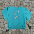 Vintage Hanes Ski Bunnies Sweatshirt Womens Xl Crewneck Blue 90s Bunny Winter Usa Graphic Prin T-Shirts, Hoodie