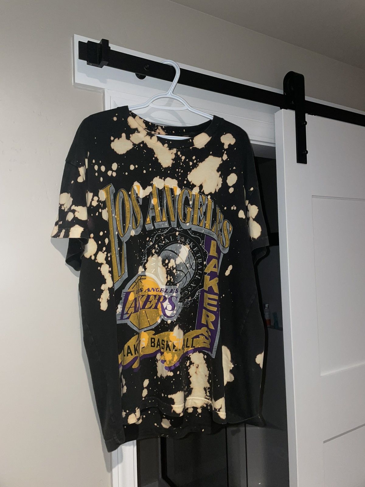 Vintage Hand Bleached La Lakers Tee Hoodie, Sweatshirt | FlexRushtees.com