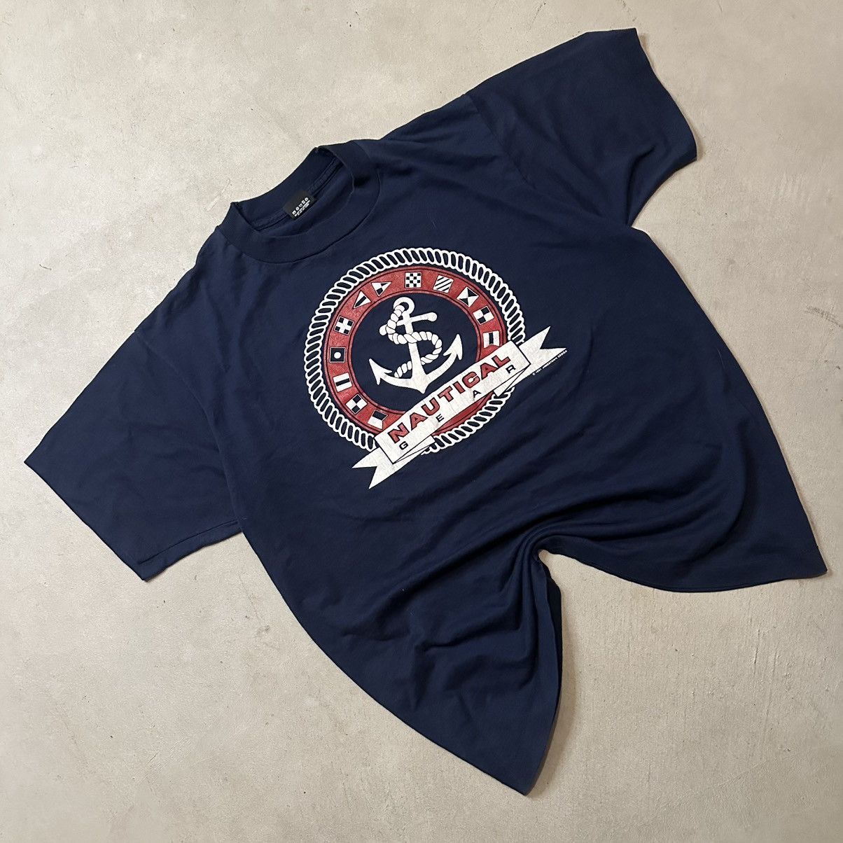 Vintage 1991 Screen Stars Nautical Gear Sailing Shirt
