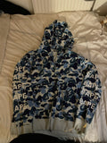 Bape Blue Camo Full Zip T-Shirts, Hoodie, Sweatshirt | FlexRushtees.com