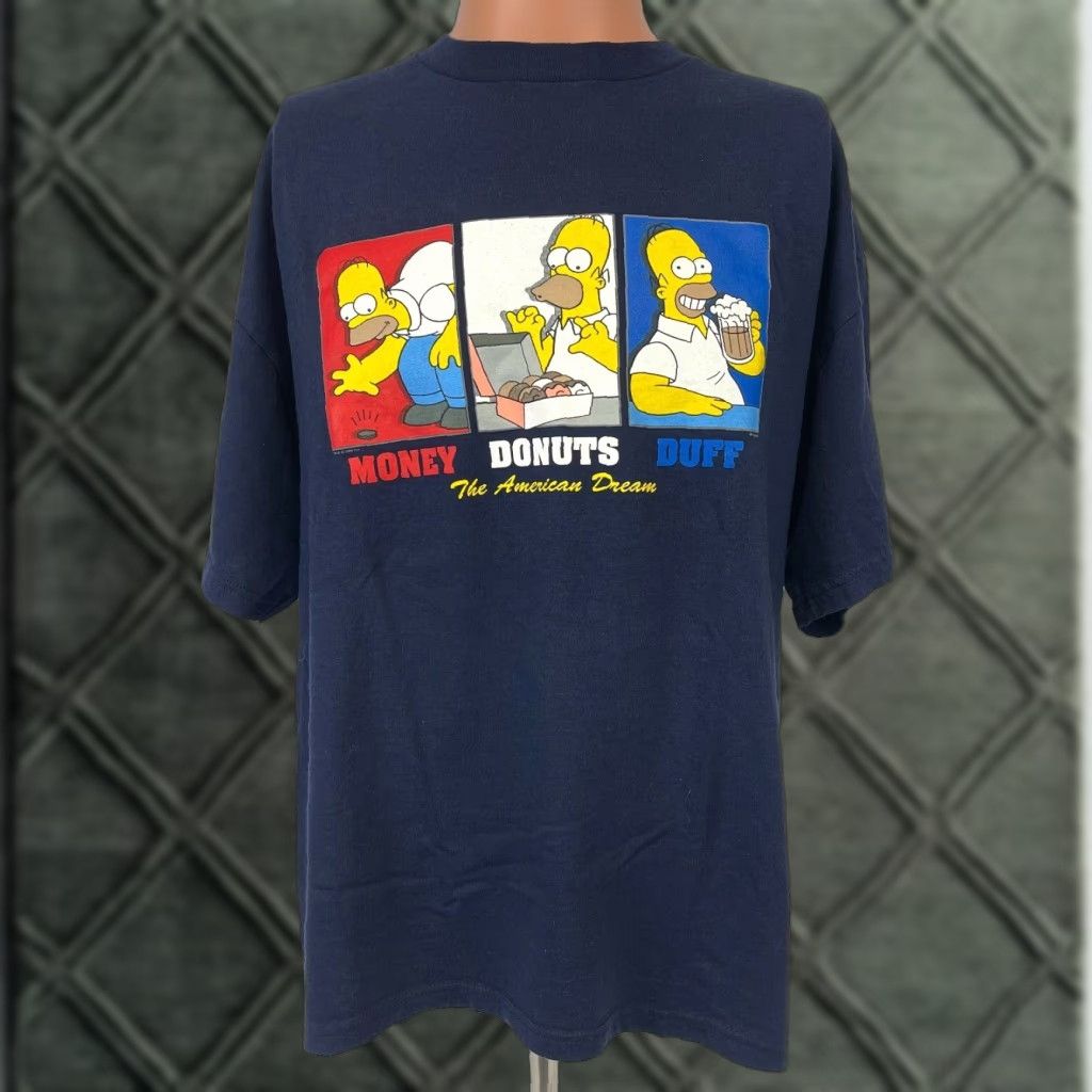 Delta Vintage Homer Simpson T Shirt Mens L Blue Y2k The American Dream T Shirt Cartoon Graphic Print Hoodie, Sweatshirt