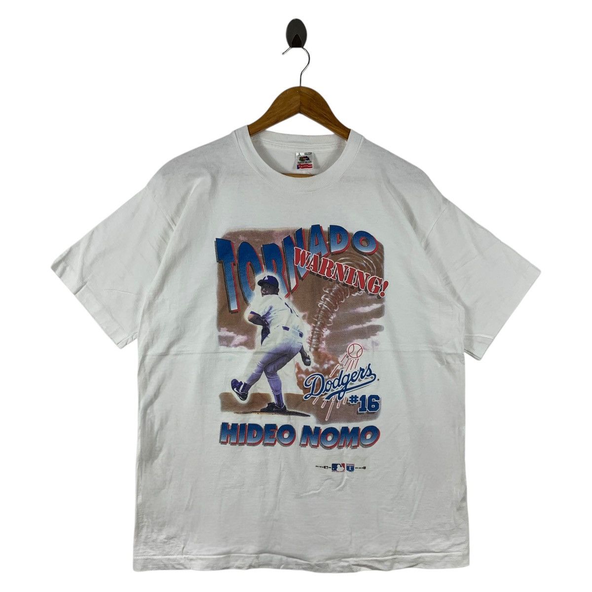 Vintage 90s Hideo Nomo La Dodgers Photo Printed Tee Hoodie, Sweatshirt | FlexRushtees.com