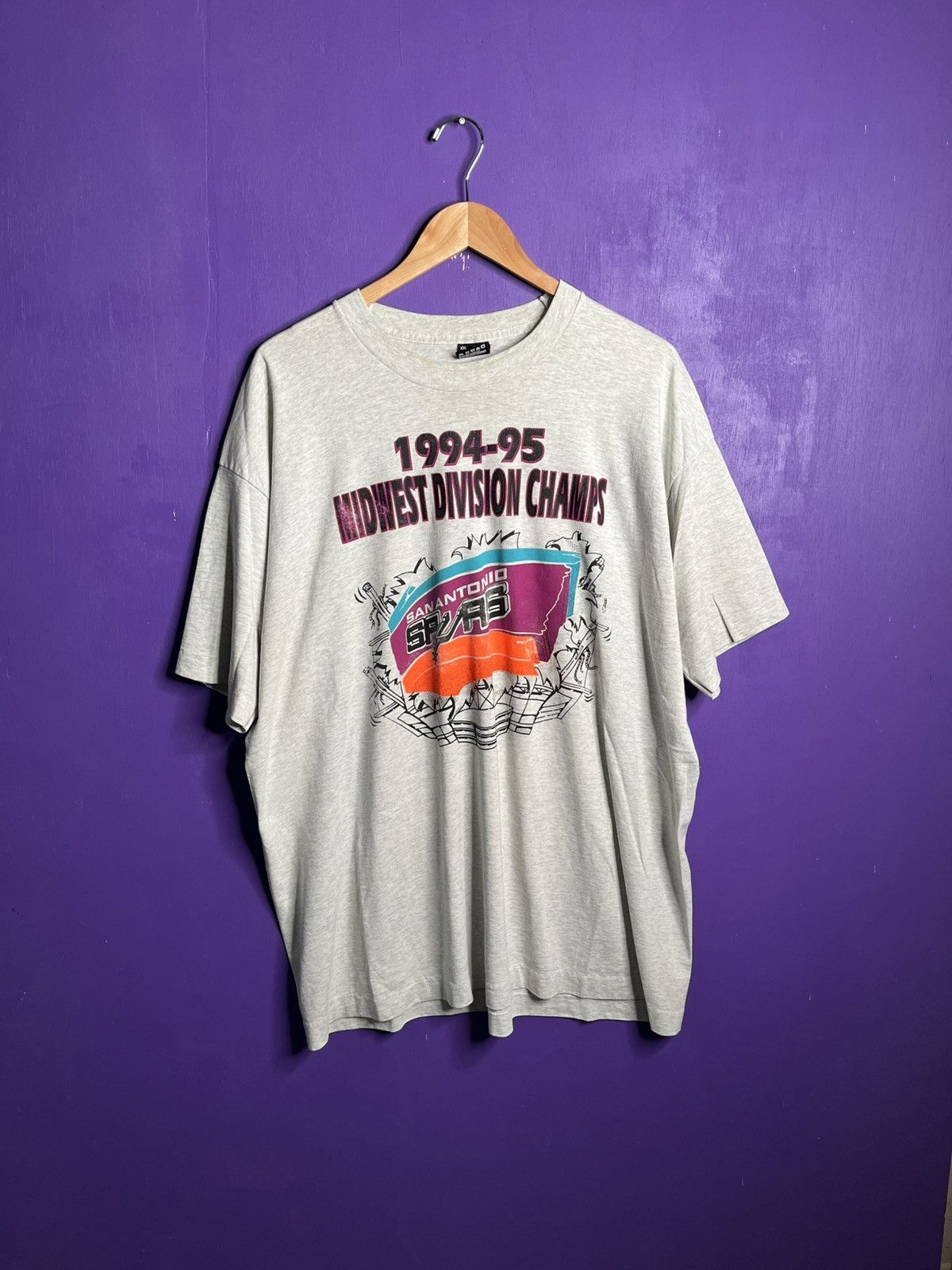Vintage 94 95 San Antonio Spurs Division Champs Tee