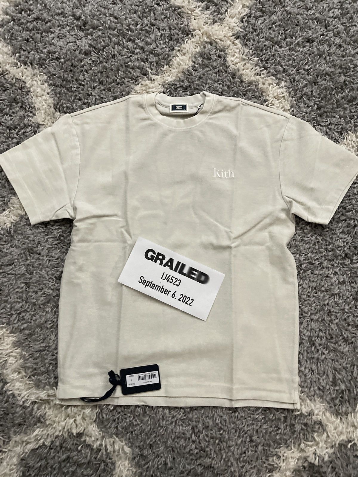 Kith Serif Tshirt Sz S Nwts Oyster Mushroom Stone Wash