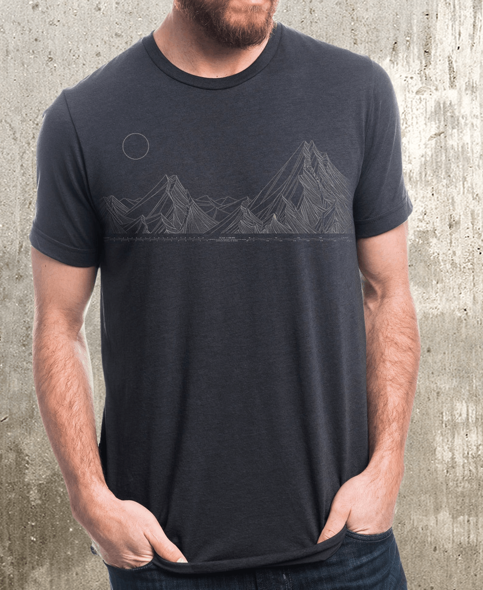 Vintage Men S Graphic Tee Mountain Range Mapping