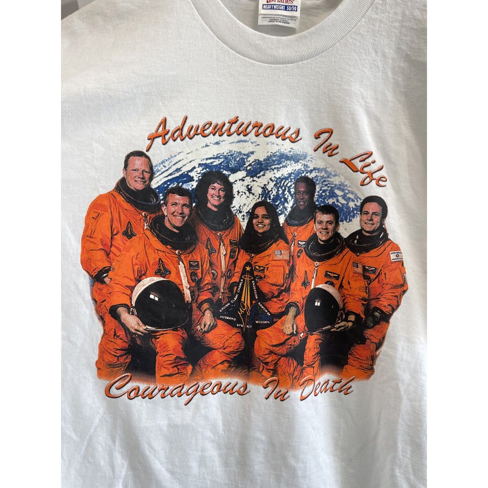 Other Vtg 90s Challenger Nasa Crew Adventurous In Life Courageous
