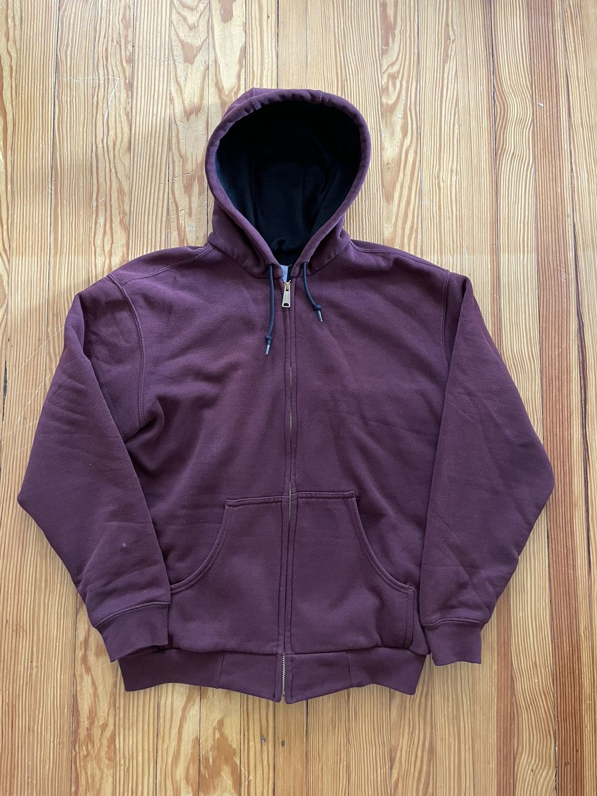Carhartt Vintage Sun Faded Carhartt Insulated Zip Hoodie Burgundy T-Shirts, Sweatshirt | FlexRushtees.com