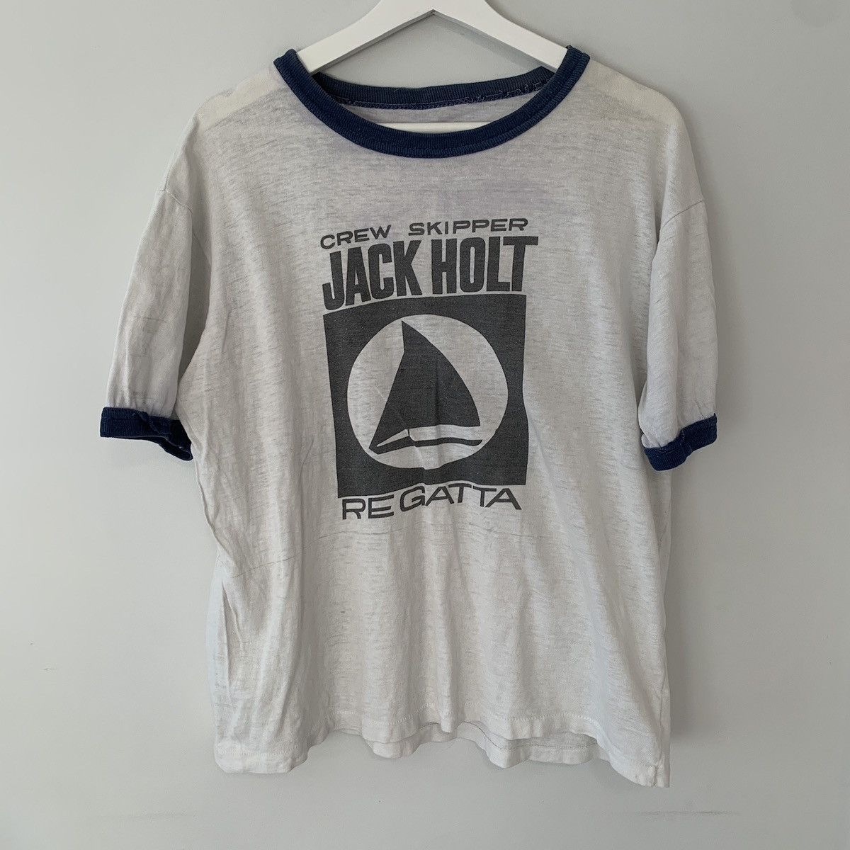 Vintage Skipper Jericho Sailing Club T Shirt Ringer 60s 70s
