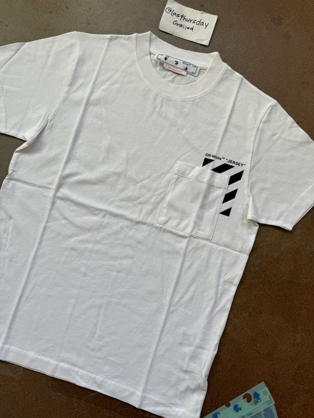 White Off White Diag Pocket Tee White Small Hoodie, Sweatshirt | FlexRushtees.com