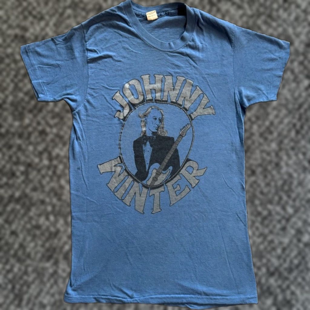 Hanes Vintage 70s Johnny Winter T Shirt Size M Edgar Winter Group Zz Top Southern Rock