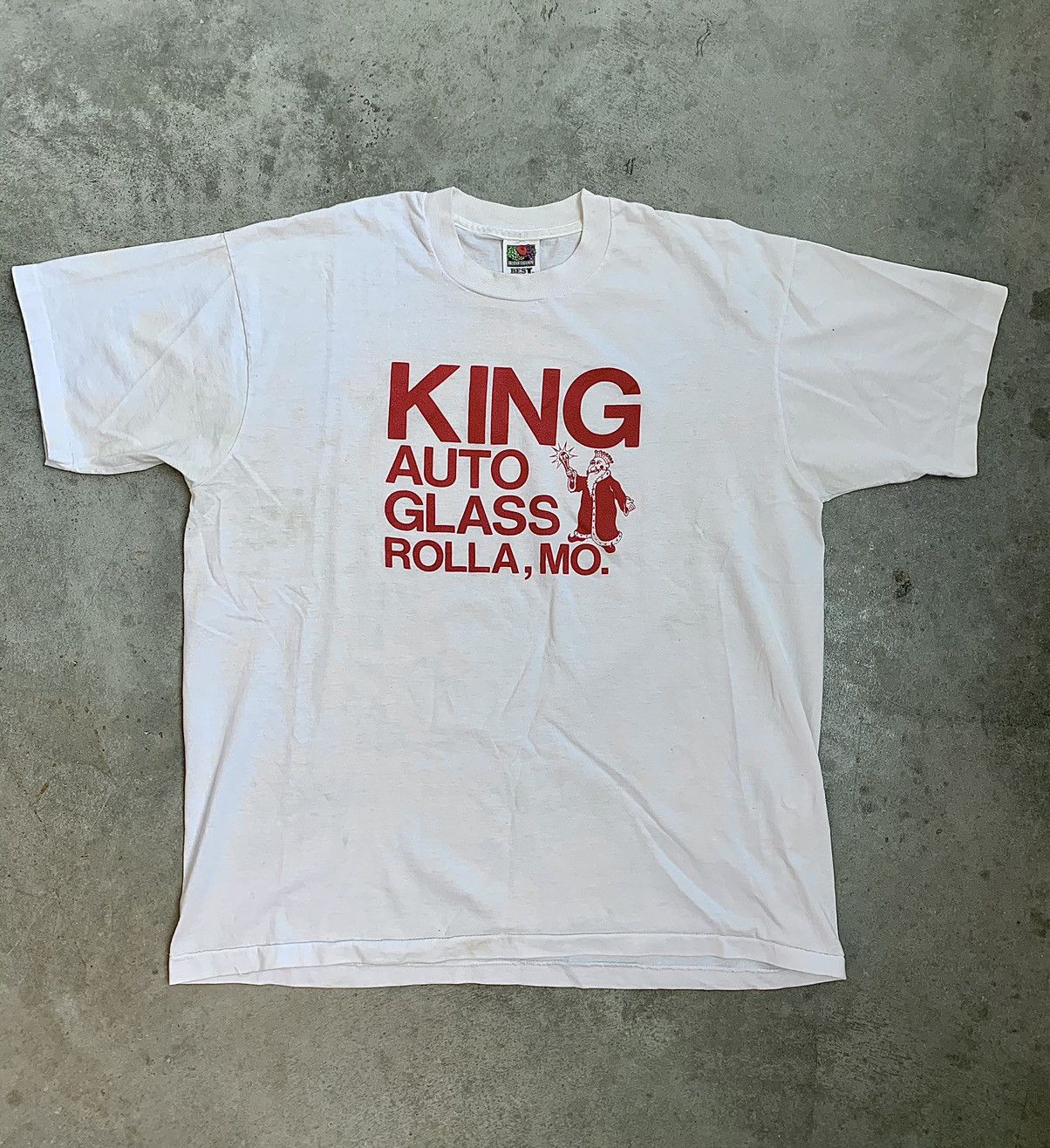 Vintage 90s Kings Auto Glass Boxy Tee Hoodie, Sweatshirt | FlexRushtees.com
