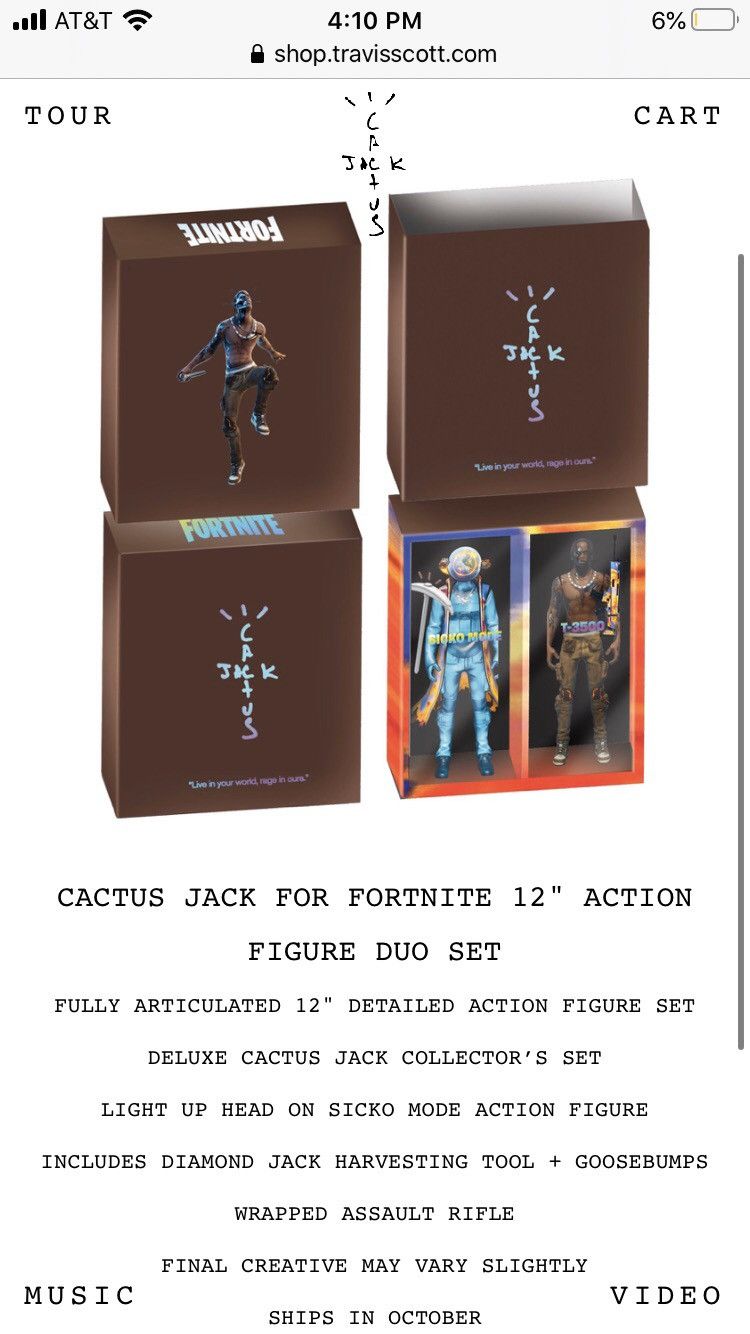 Travis Scott Cactus Jack Fortnite 12 Action Figure Set