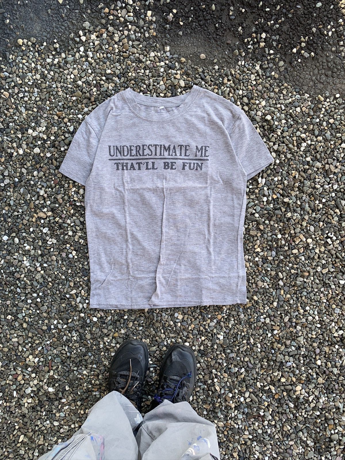 Vintage Vtg 1980s Underestimate Me That Ll Be Fun Slogan T Shirt Hoodie, Sweatshirt | FlexRushtees.com