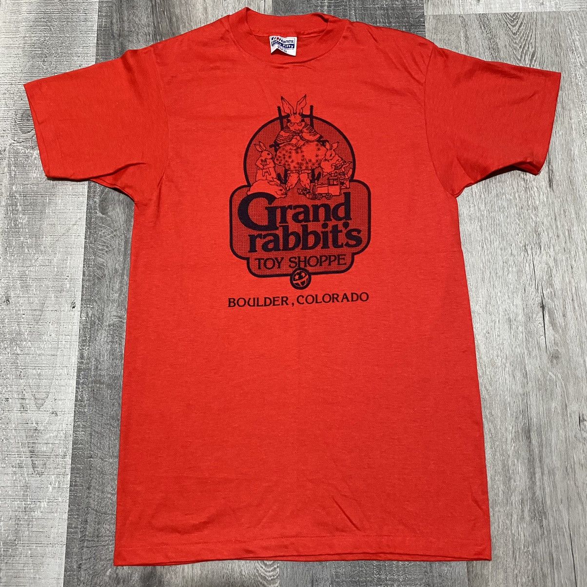 Vintage Hanes Grandrabbits Toy Shoppe 80s Boulder Co Usa Tee