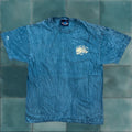 Vintage Surf Blue Planet T Shirt Short Sleeve Crew Neck L Blue 80s 70s 90s Ocean Fish Patter