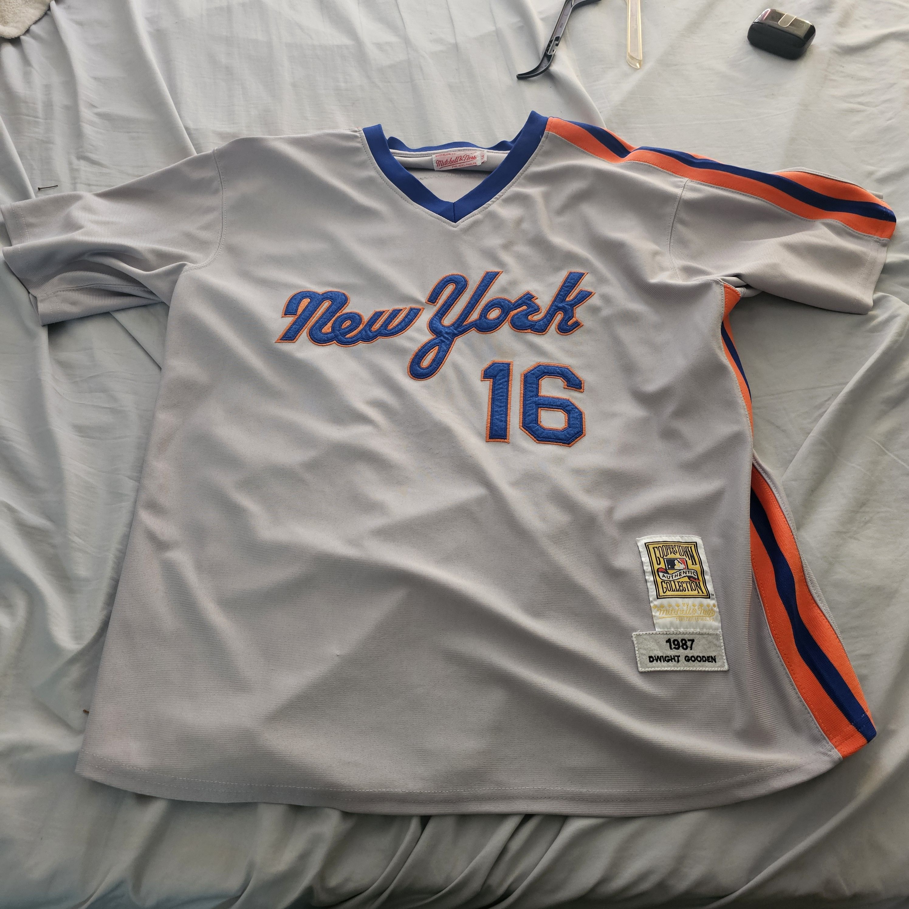 Mitchell Ness Doc Gooden 1987 Mets Jersey Road T-Shirts, Hoodie, Sweatshirt | FlexRushtees.com