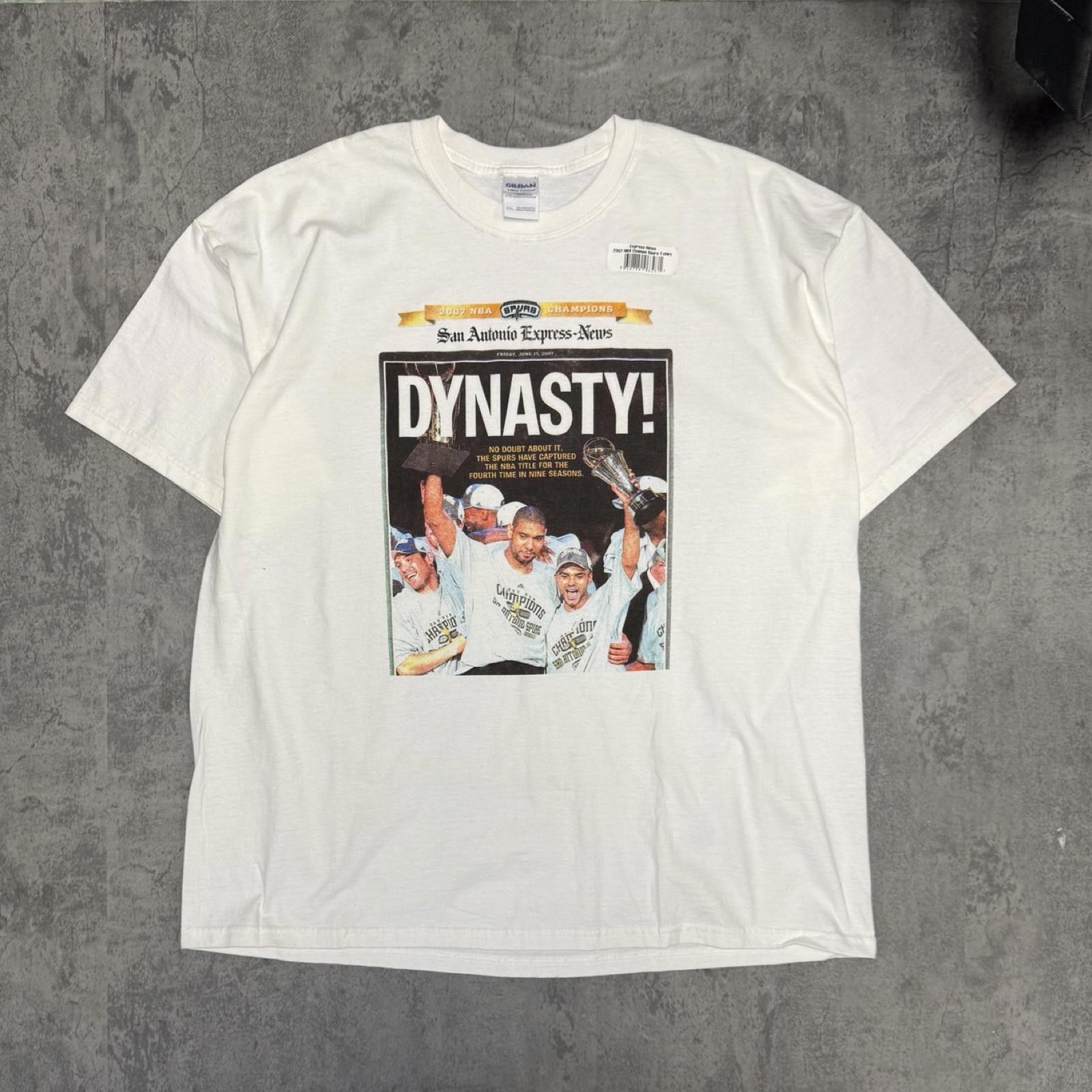 Gildan 2007 Spurs Champs Newspaper Tee 2xl Hoodie, Sweatshirt | FlexRushtees.com