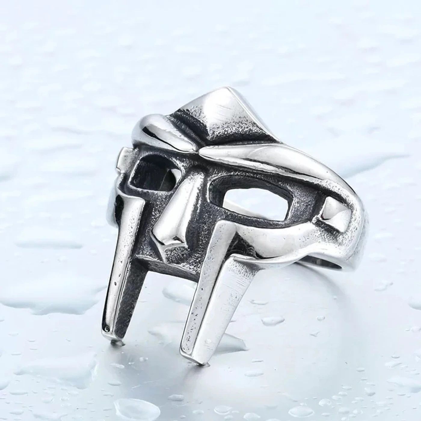 Vintage Mf Doom Ring Helmet Hip Hop Punk Rock Rap Jewelry Chrome