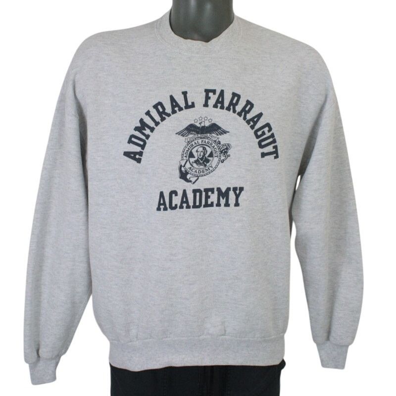 Vintage Admiral Farragot Academy Grey Crewneck Sweatshirt