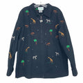 Other Quacker Factory Zebra Giraffe Monkey Embroidered Full Zip L