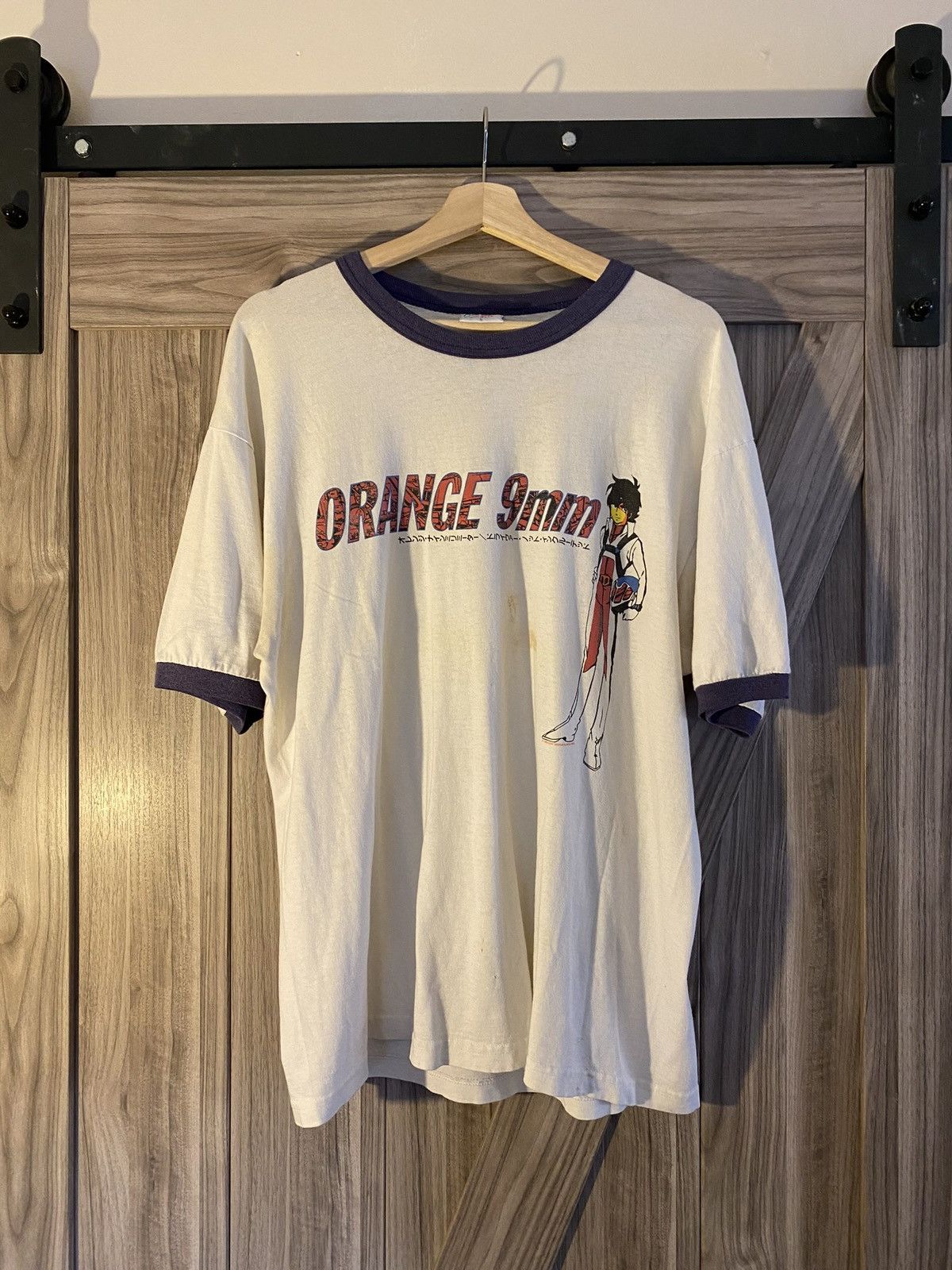 Vintage Orange 9mm Anime Ringer Tee