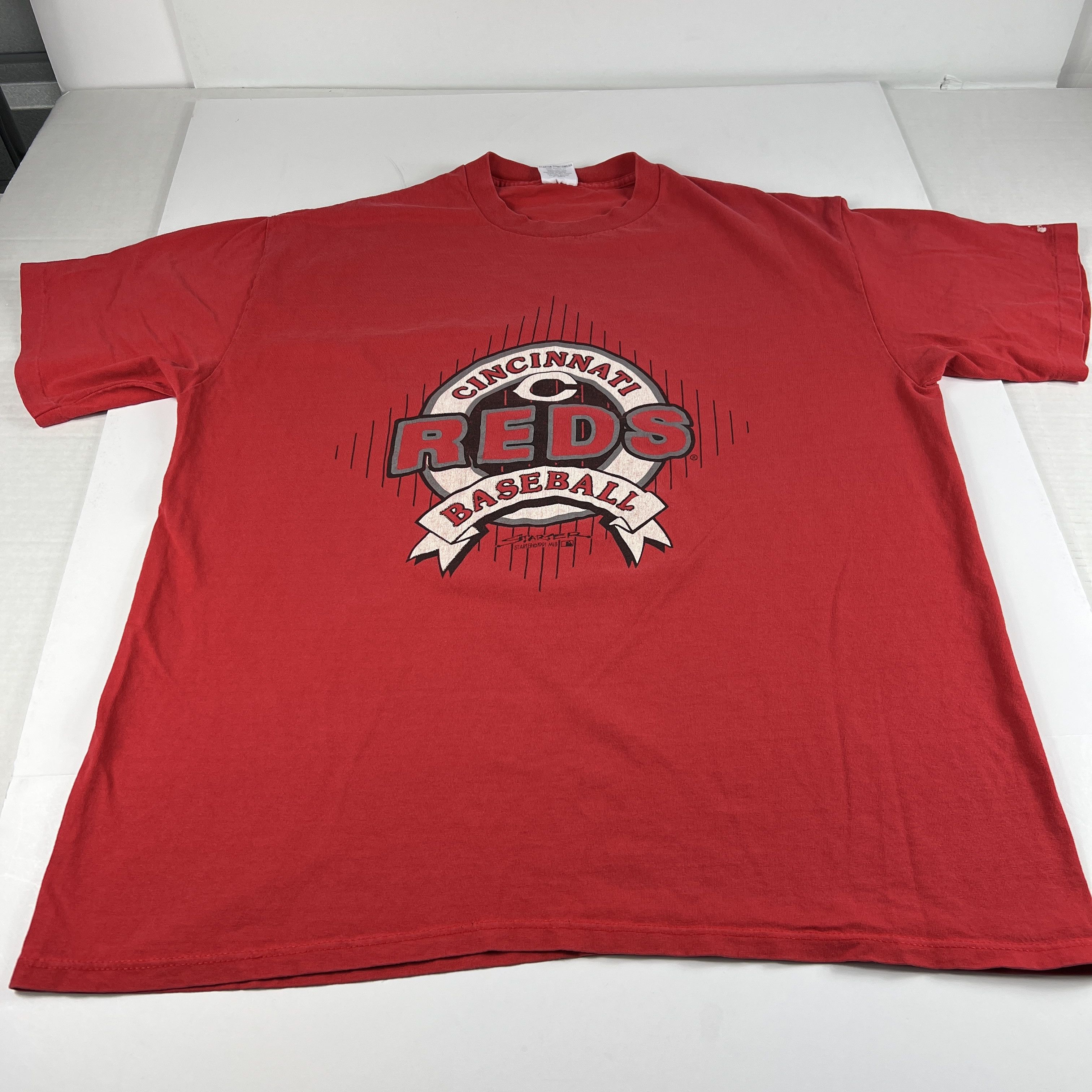 Starter X Vintage Vtg 90s Starter Mlb Cincinnati Reds Shirt Red Faded Tee