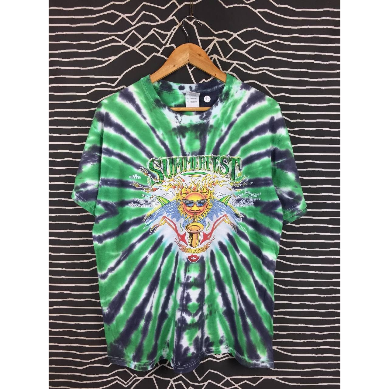 Vintage Milwaukee Summerfest Psychedelic Sun Trippy Tie Dye Tee