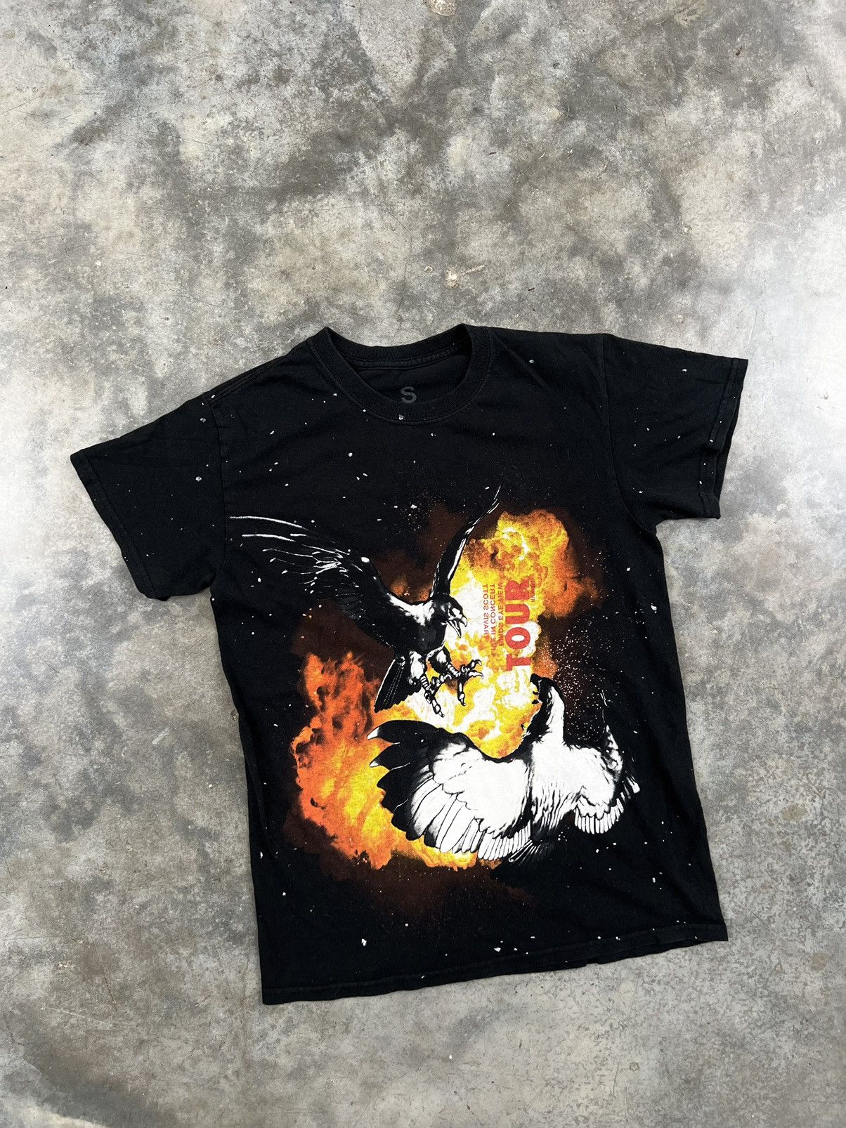 Scott Travis Scott Birds Eye View Paint Splatter Tee Black Small Hoodie, Sweatshirt | FlexRushtees.com