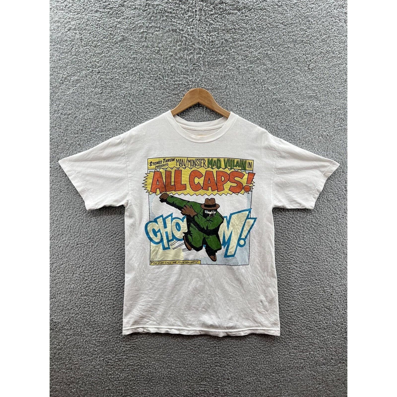 Throw Records Stones Throw Mf Doom Mad Villain All Caps White T Shirt