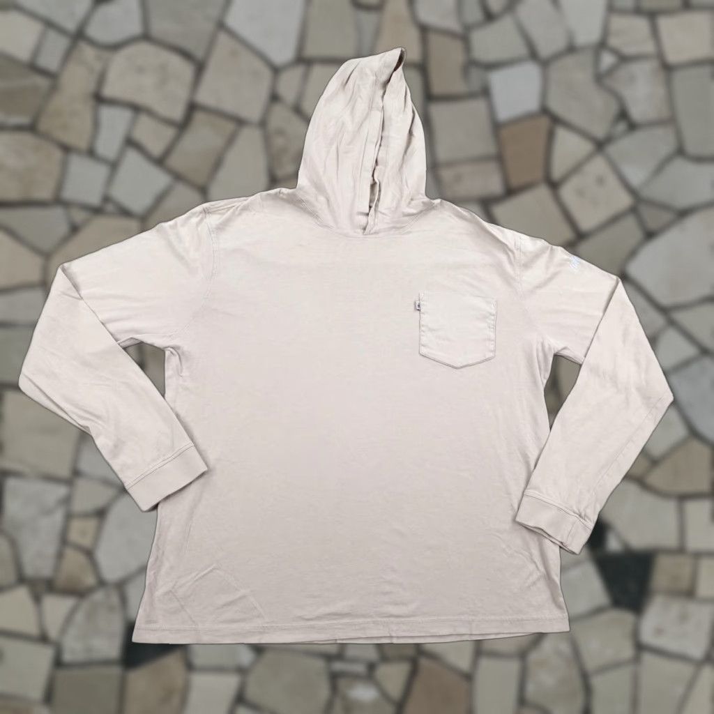 O Johnnie O Shirt Mens Xl Beige Hooded Tee Hoodie Golf Ocean Beach Olympic Club