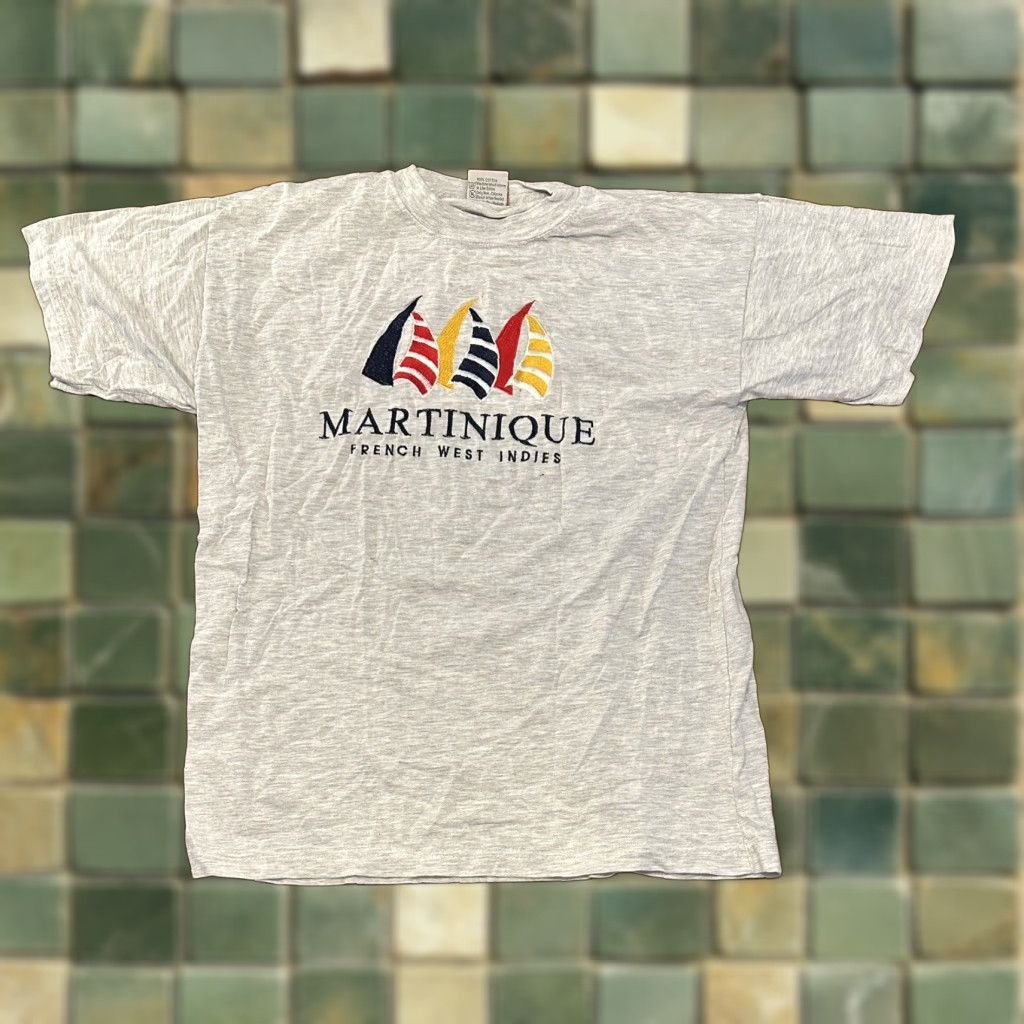 Vintage Martinique French West Indies T Shirt Medium Destination Men M Gray T Shirt Hoodie, Sweatshirt | FlexRushtees.com