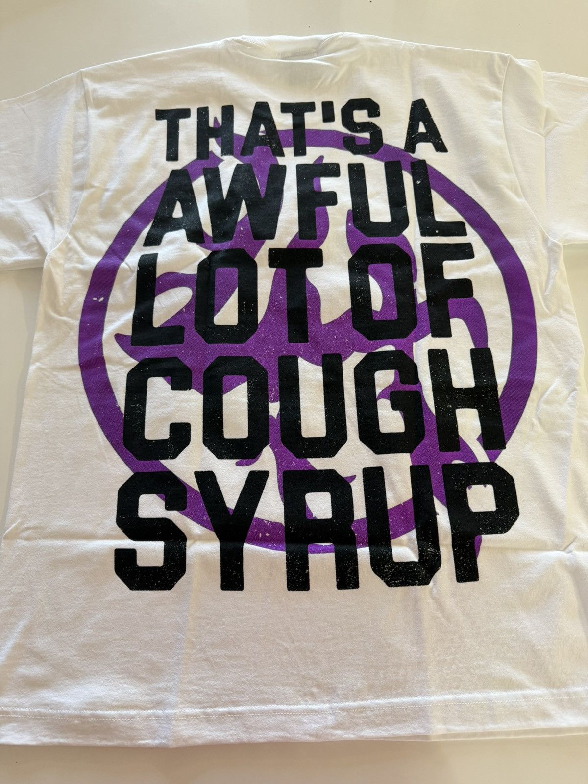Cough Syrup Spell Out Tee White Hoodie, Sweatshirt | FlexRushtees.com