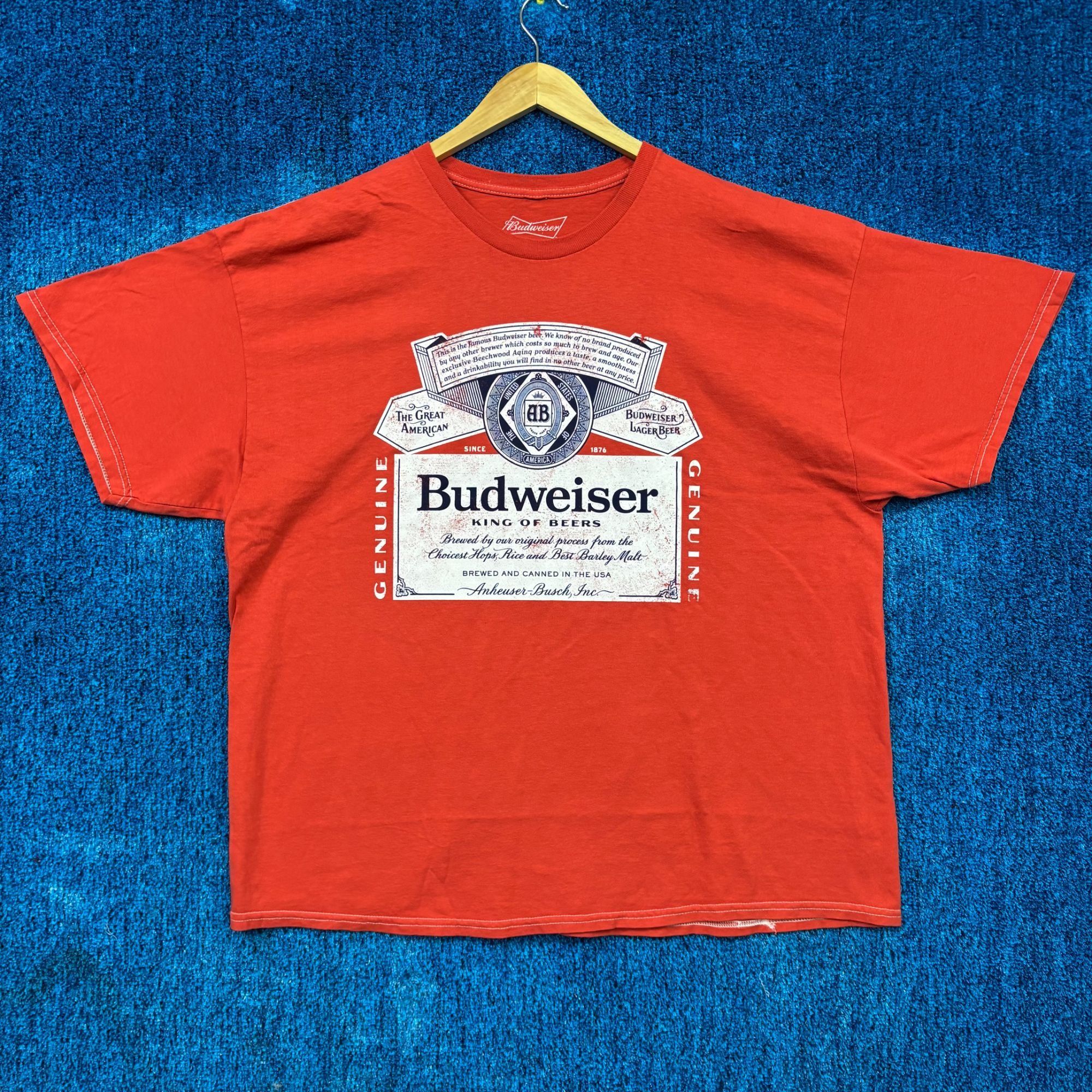 Budweiser Great American Lager King Of Beers Promo Tee Xxl Hoodie, Sweatshirt | FlexRushtees.com