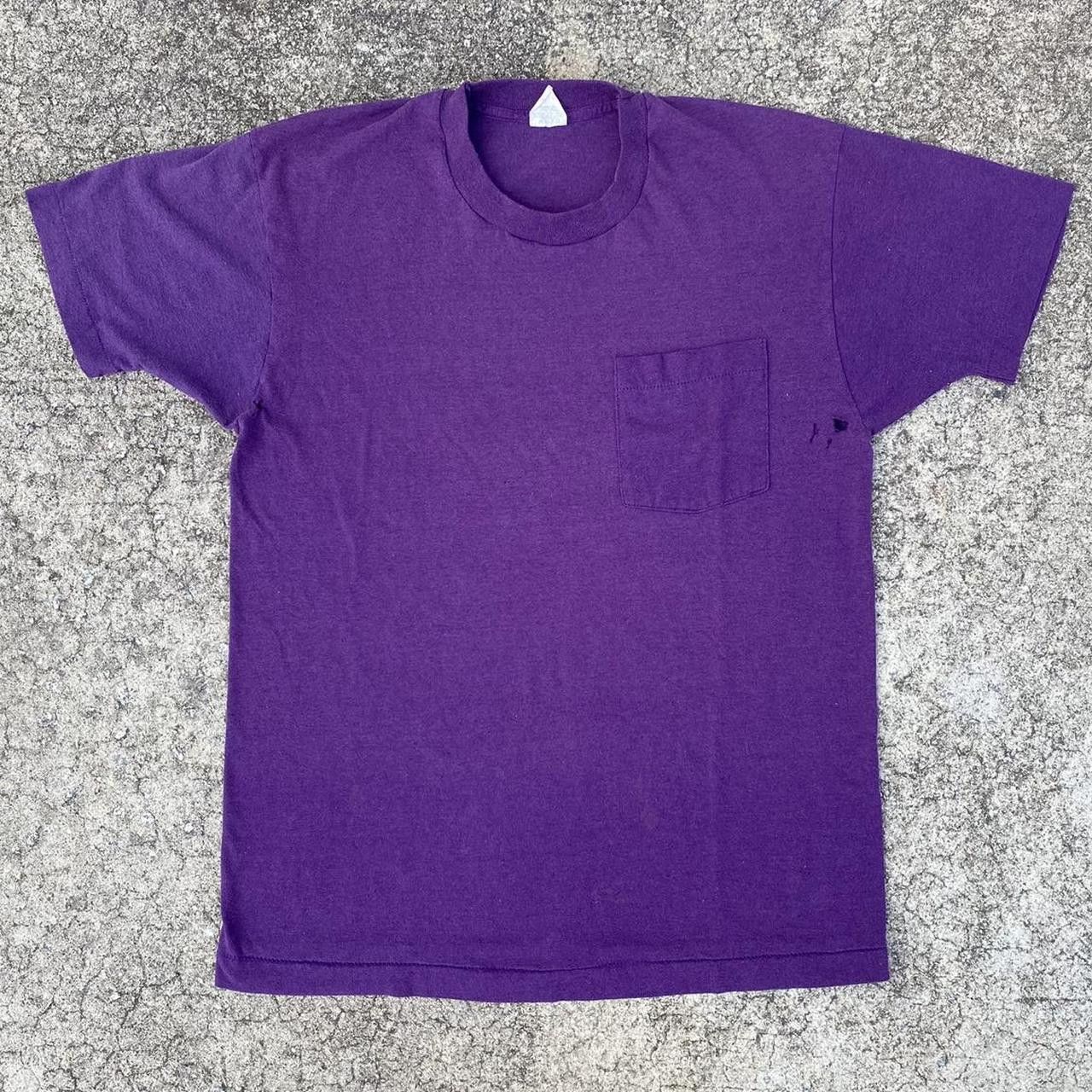 Vintage 1990s Fruit Of The Loom Blank Purple T Shirt