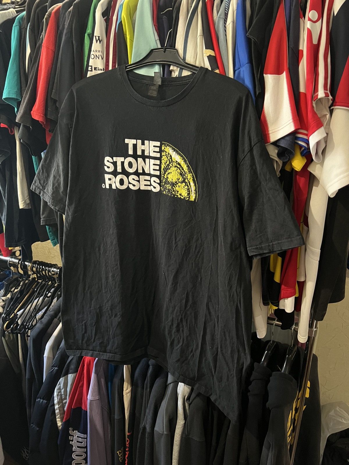 Vintage The Stone Roses Tsr Aop Lemon Big Logo T Shirt Hoodie, Sweatshirt | FlexRushtees.com