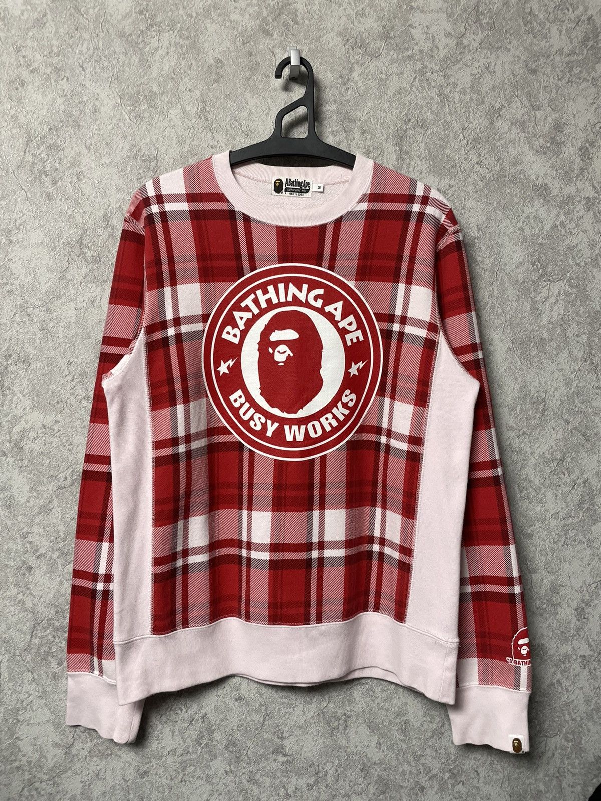 Bape Check Gift Busy Works Sweatshirt Crewneck A Bathing Ape T-Shirts, Hoodie | FlexRushtees.com