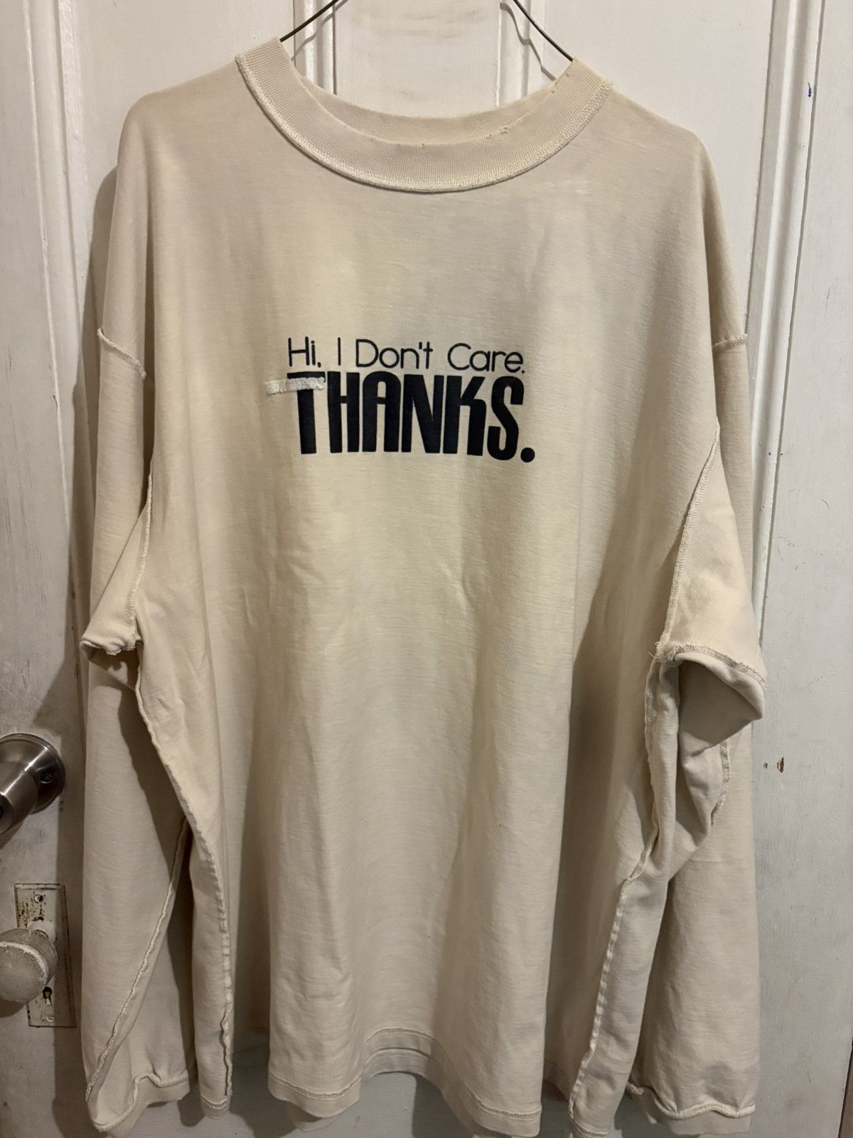 Vetements Fw18 Hi I Dont Care Thanks Sweater T-Shirts, Hoodie, Sweatshirt | FlexRushtees.com