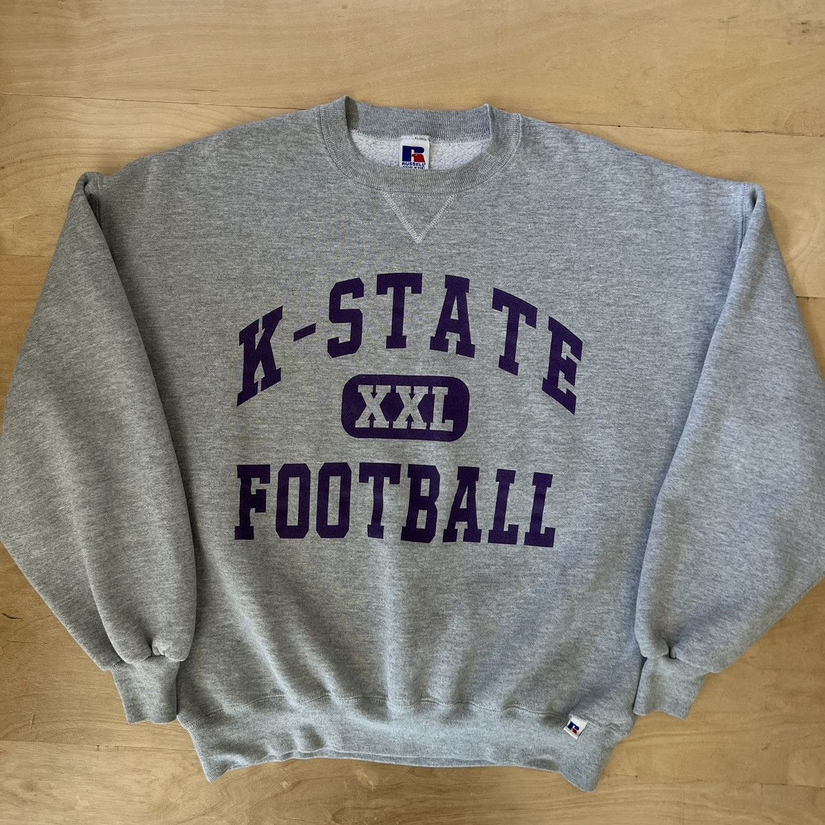 Vintage Kansas State Football Sweatshirt Xl Gray Purple 90s
