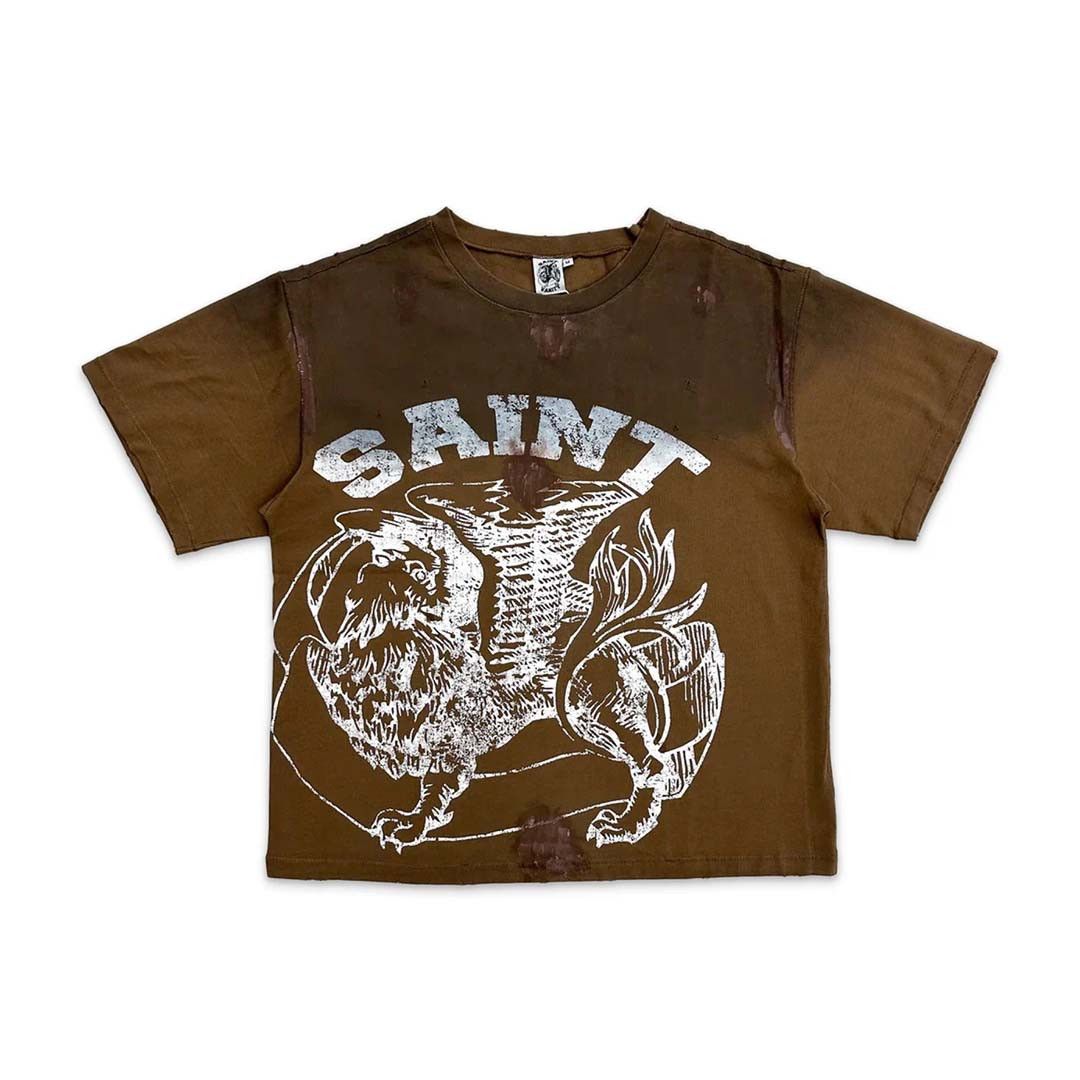 Saint Vanity Griffin Tee Distressed Dirty Washed Brown Hoodie, Sweatshirt | FlexRushtees.com