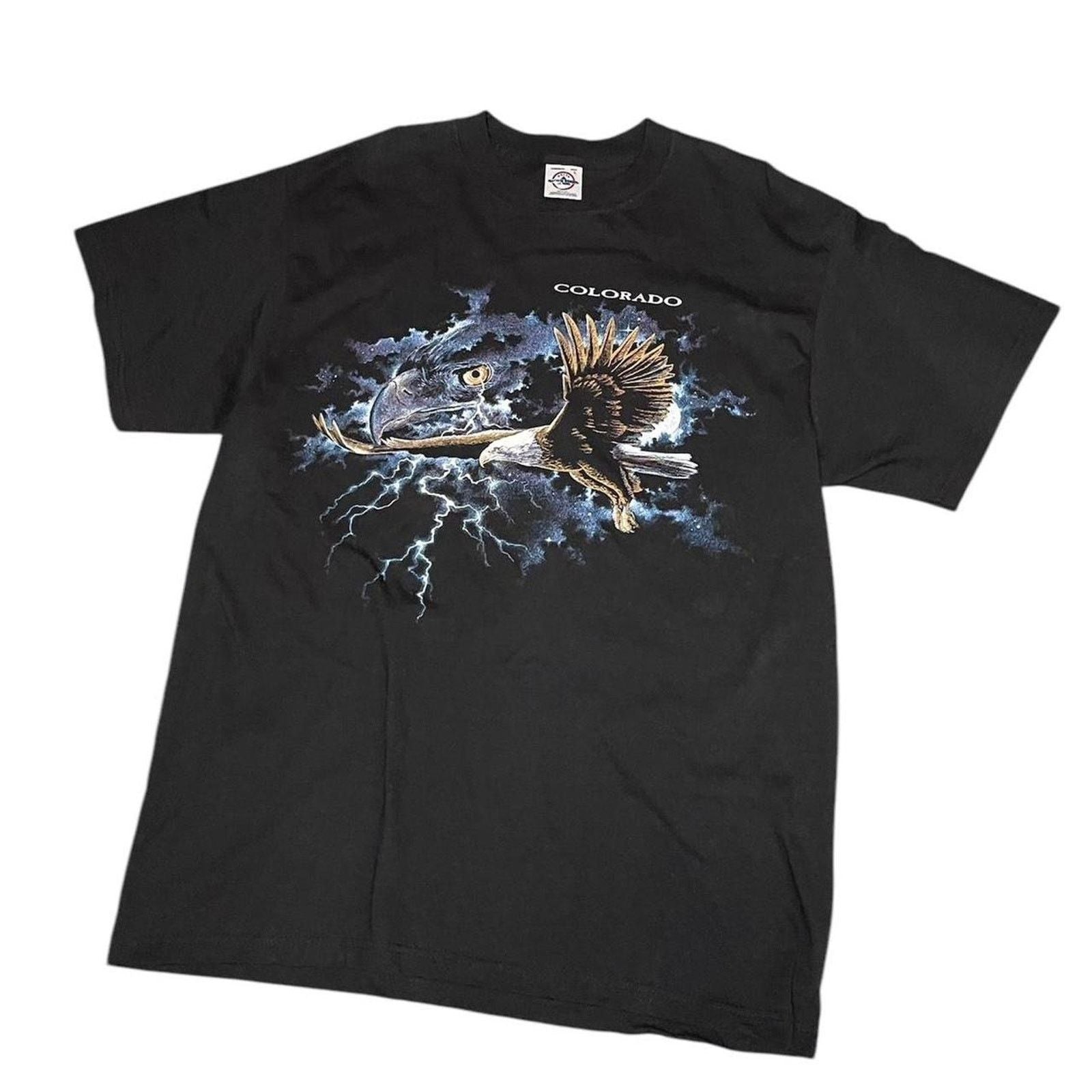 Vintage Lightning Eagle Nature Tee Size Large Hoodie, Sweatshirt | FlexRushtees.com