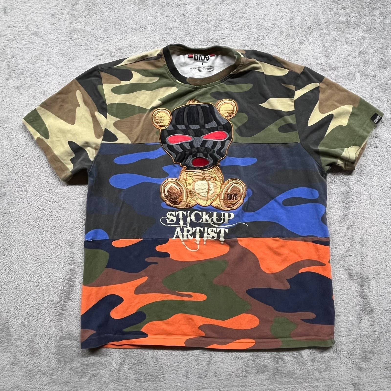 Other Bkys Stickup Artist Camo Graphic Mens T Shirt Crewneck Large