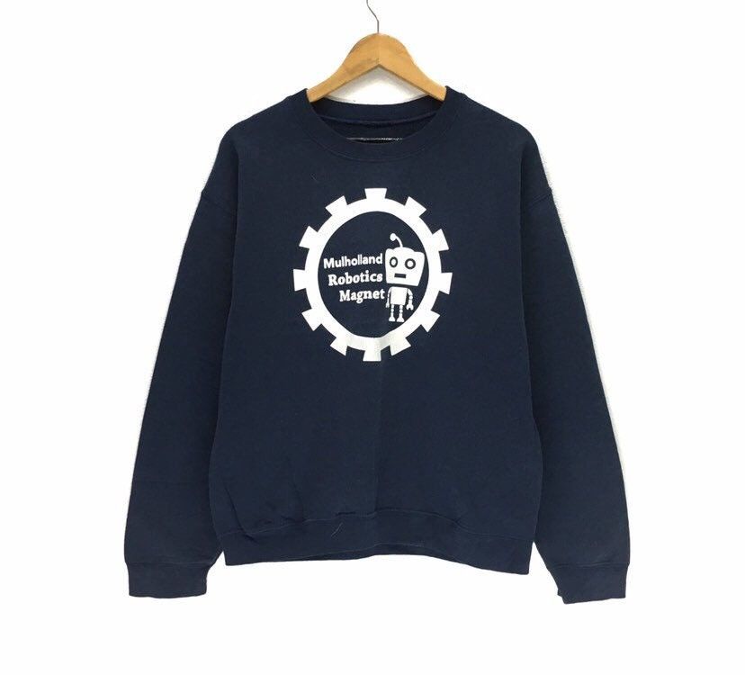 Vintage Mulholland Robotic Magnet Crewneck Sweatshirt Big Logo Spell
