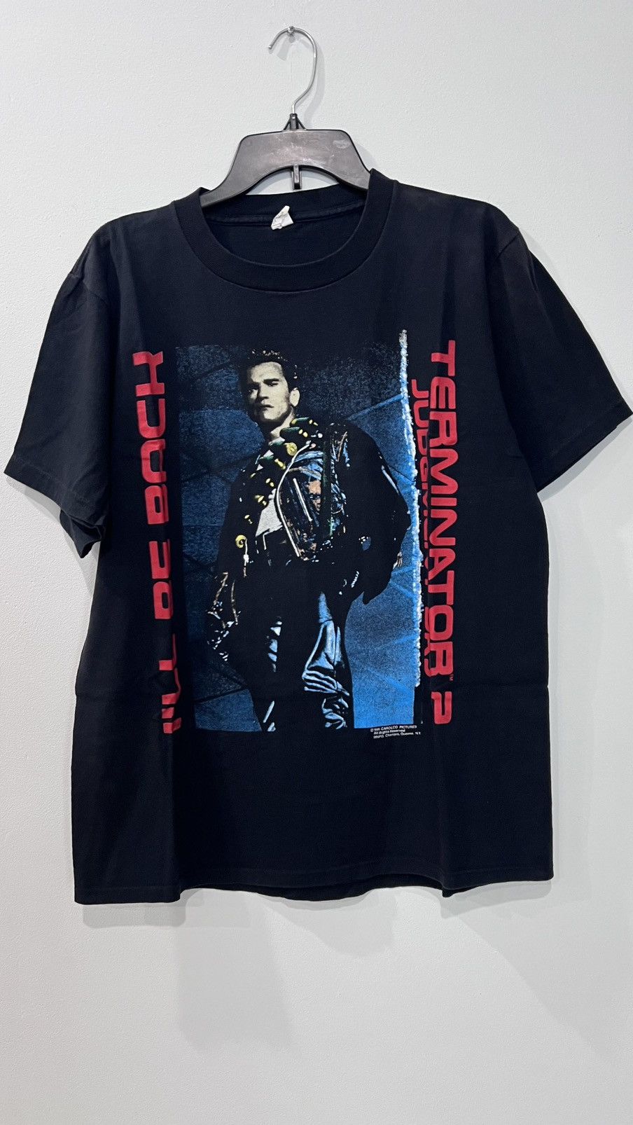Vintage 1991 Terminator 2 Judgement Day T2 I Ll Be Back Tee Sz Large Hoodie, Sweatshirt | FlexRushtees.com