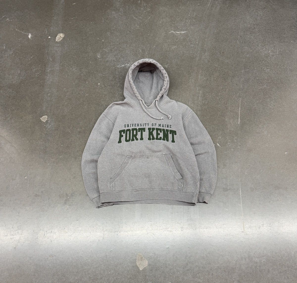 Vintage 90s University Of Maine Fort Kent Boxy Gray Hoodie