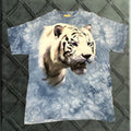 Mountain Vintage The Mountain T Shirt Large White Tie Dye Tiger Animal Nature 1998 Mens White