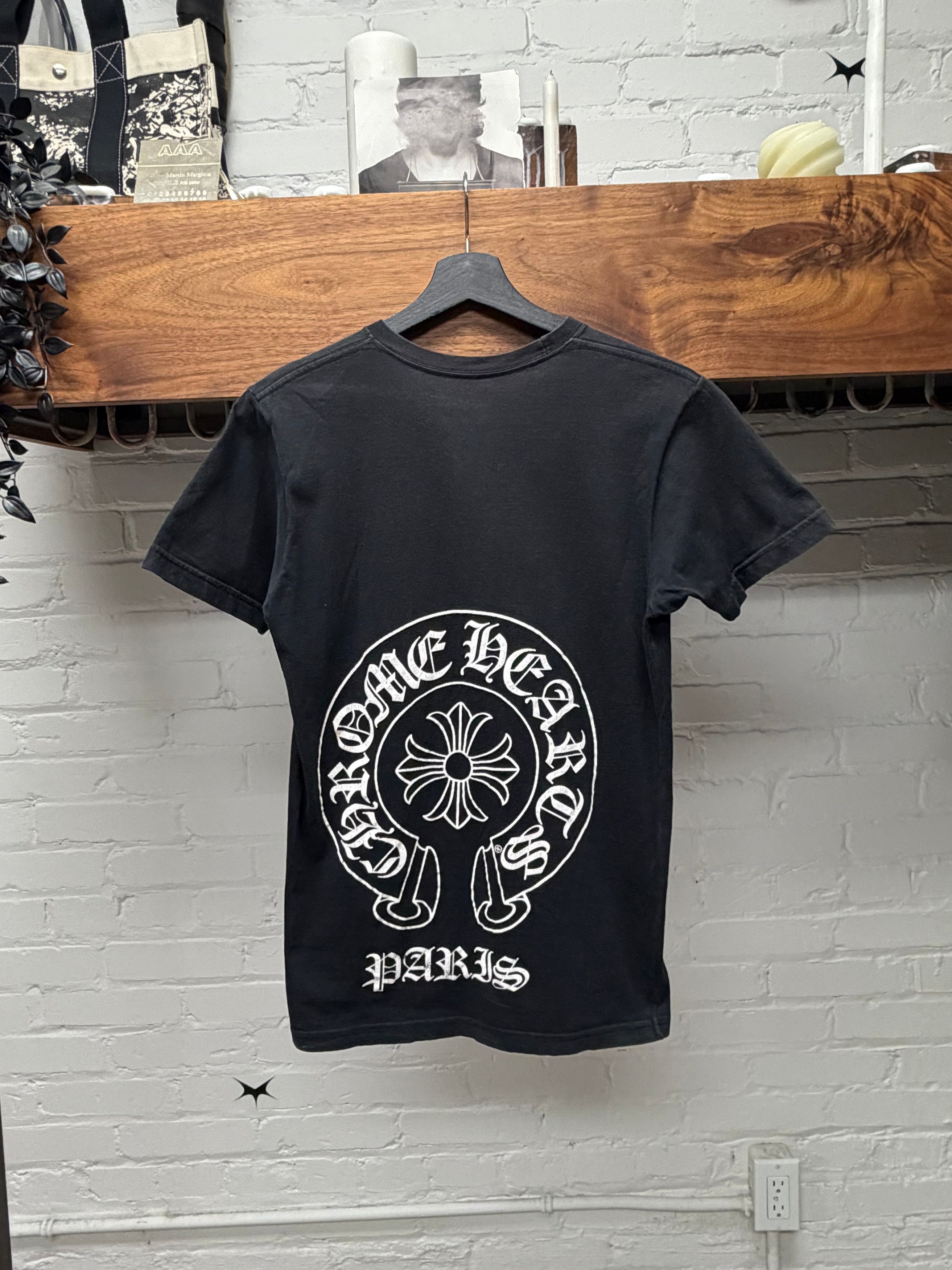 Hearts Chrome Hearts Paris Store Exclusive Horseshoe Logo Black Graphic T Shirt Hoodie, Sweatshirt | FlexRushtees.com
