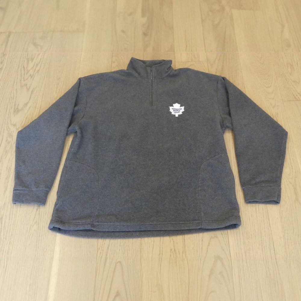 Vintage Toronto Maple Leafs Grey Xlarge Quater Zip Fleece Sweater