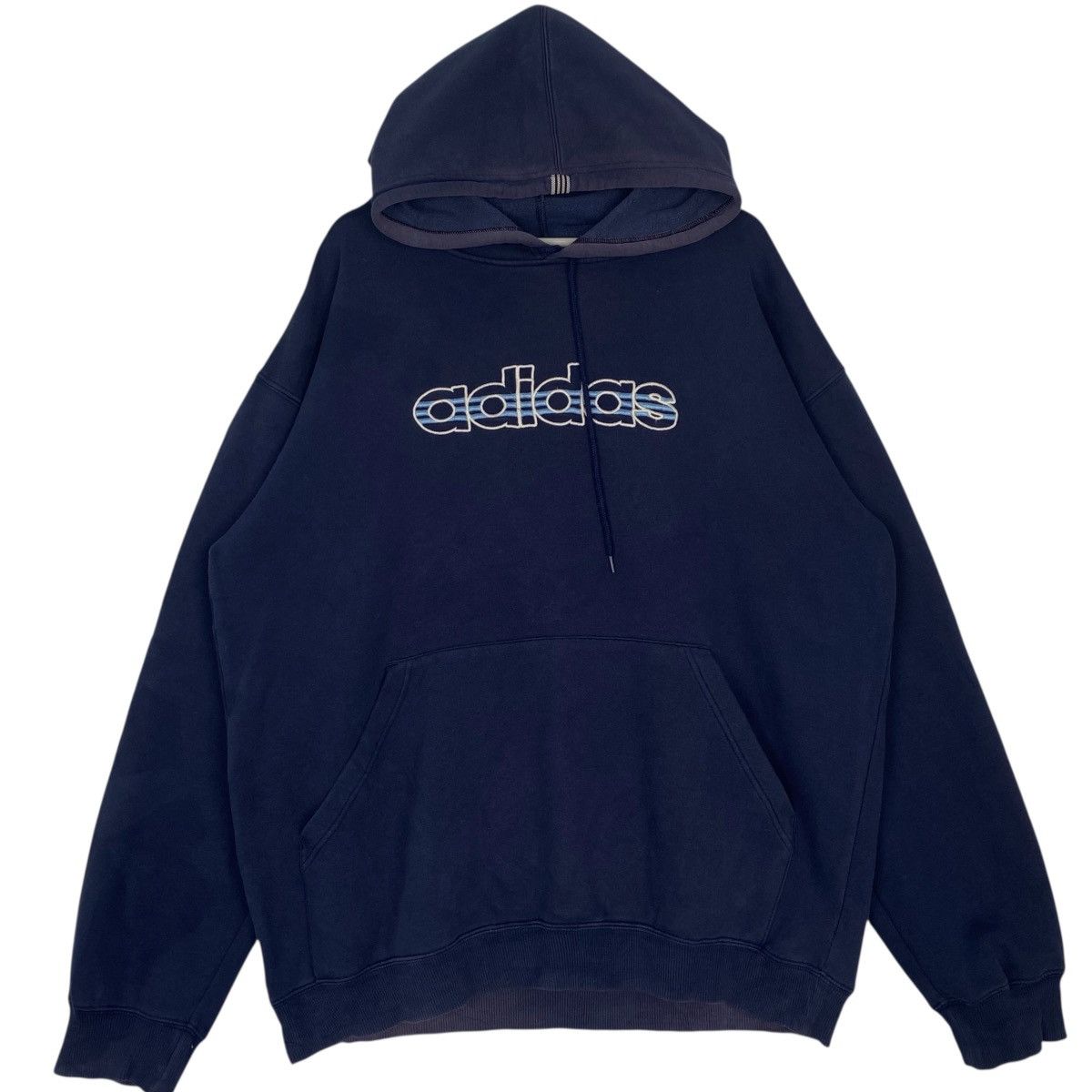 Other Vintage Adidas Printed Hoodie Sweater Navyblue Size L